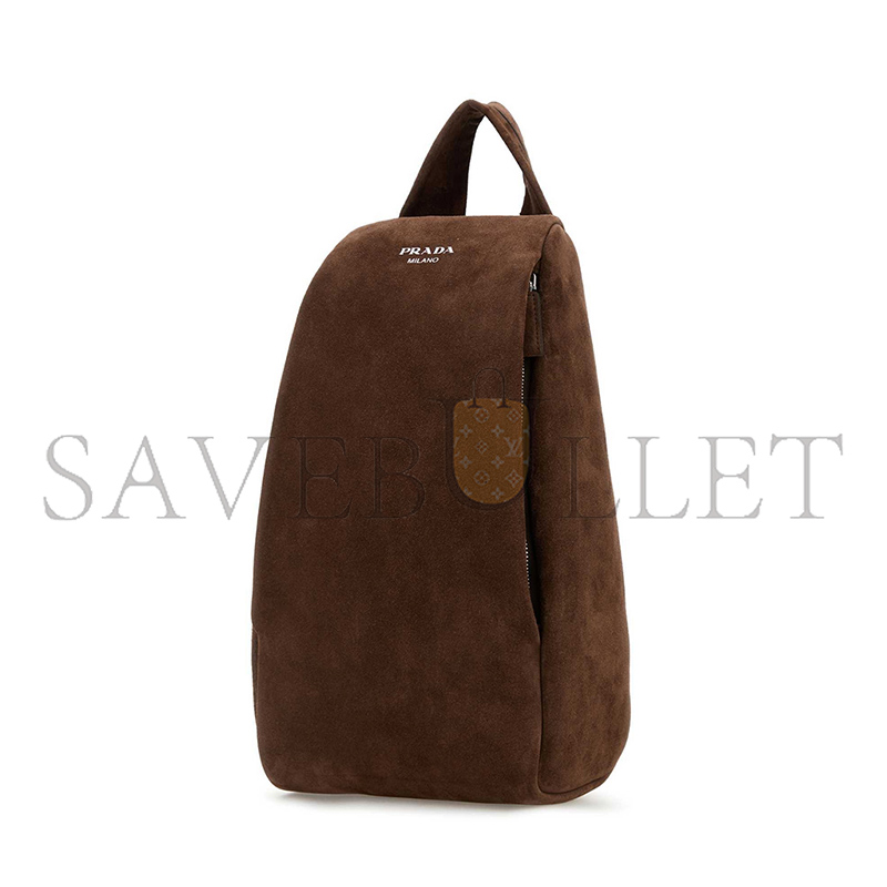 PRADA BROWN SUEDE BACKPACK 2VZ114 (32*18*11cm)